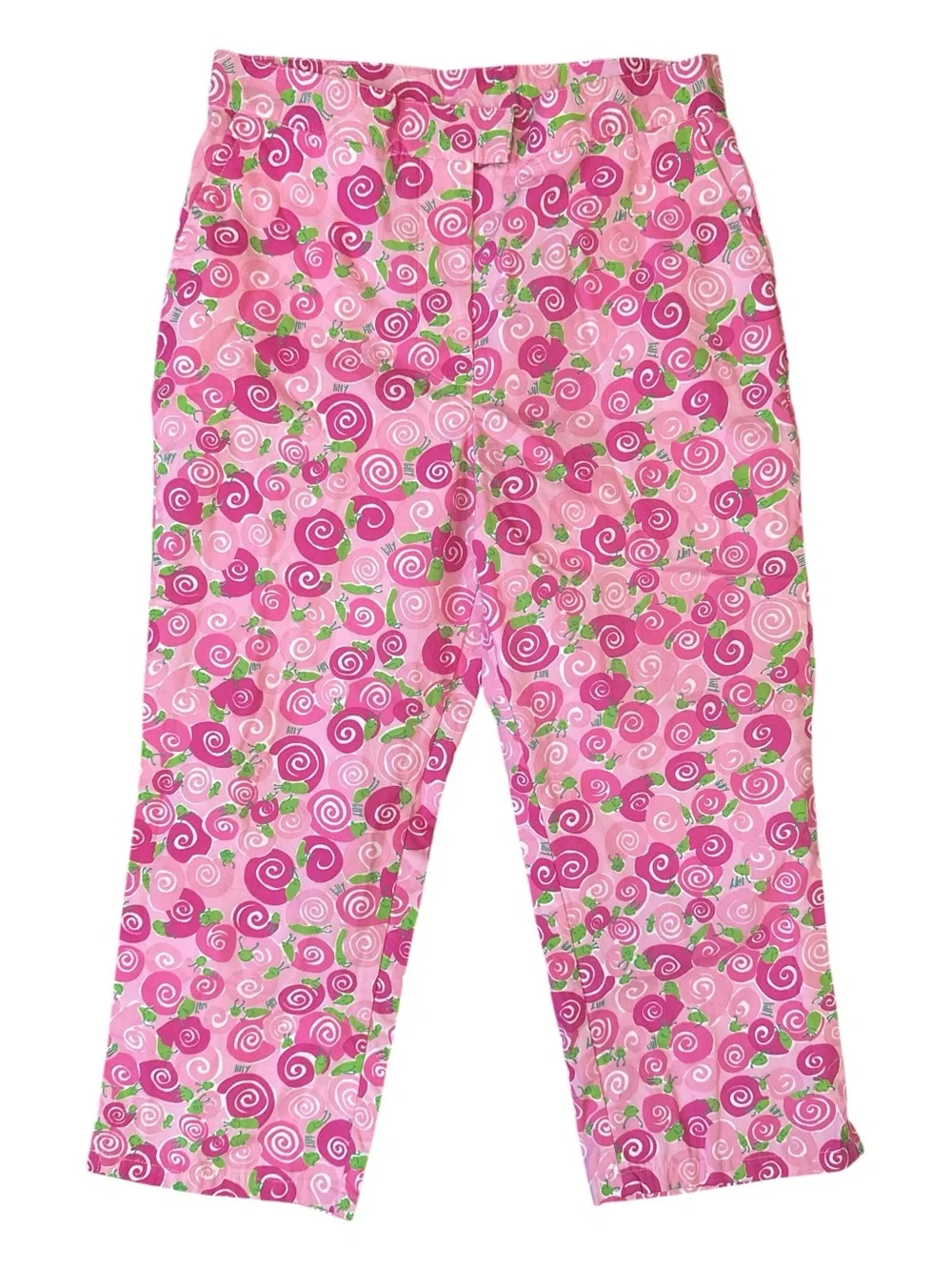 Lilly Pulitzer Loren Capri Escargot Snails Pink 10 Girls Vintage